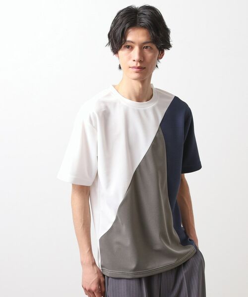 THE SHOP TK / ザ ショップ ティーケー カットソー | アムンゼン異素材切替半袖Tシャツ | 詳細6