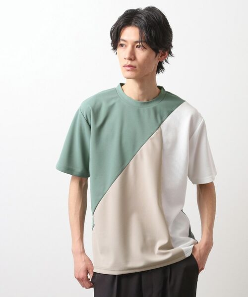 THE SHOP TK / ザ ショップ ティーケー カットソー | アムンゼン異素材切替半袖Tシャツ | 詳細9