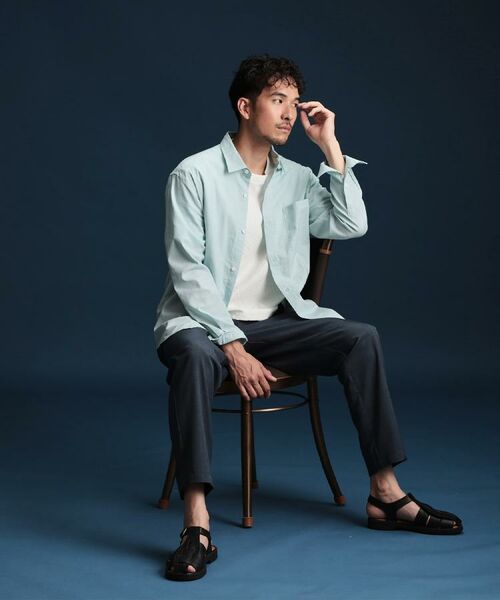 THE SHOP TK / ザ ショップ ティーケー シャツ・ブラウス | 綿麻ポリCOOLMAX（R）長袖シャツ | 詳細1