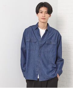 THE SHOP TK / ザ ショップ ティーケー シャツ・ブラウス | リネンブレンドデニムシャツ
