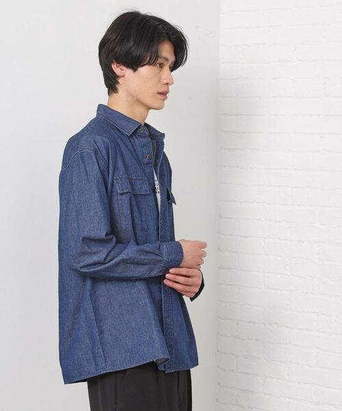 THE SHOP TK / ザ ショップ ティーケー シャツ・ブラウス | リネンブレンドデニムシャツ | 詳細1