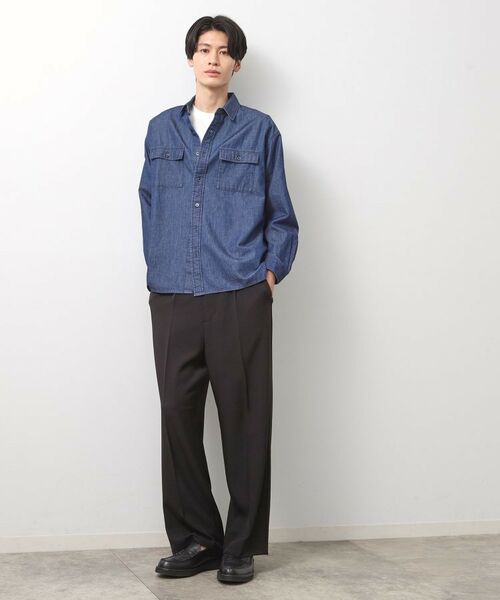 THE SHOP TK / ザ ショップ ティーケー シャツ・ブラウス | リネンブレンドデニムシャツ | 詳細2