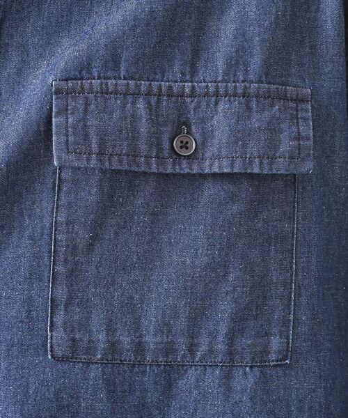 THE SHOP TK / ザ ショップ ティーケー シャツ・ブラウス | リネンブレンドデニムシャツ | 詳細3