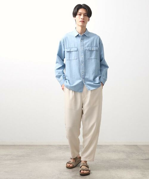 THE SHOP TK / ザ ショップ ティーケー シャツ・ブラウス | リネンブレンドデニムシャツ | 詳細6