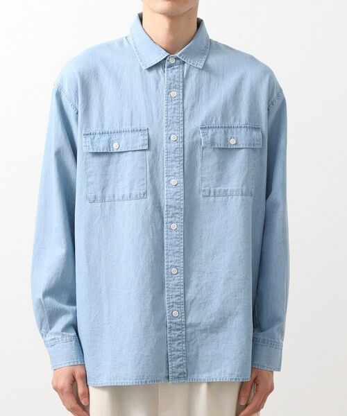 THE SHOP TK / ザ ショップ ティーケー シャツ・ブラウス | リネンブレンドデニムシャツ | 詳細8