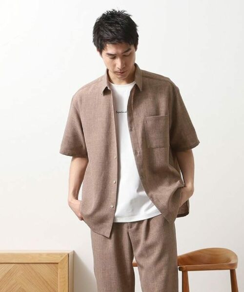 THE SHOP TK / ザ ショップ ティーケー シャツ・ブラウス | リネンライク半袖シャツ セットアップ可 | 詳細6