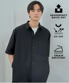 THE SHOP TK / ザ ショップ ティーケー シャツ・ブラウス | パーフェクテックツイル5分袖シャツ【セットアップ可/吸水速乾/UVカット/アンチピリング】