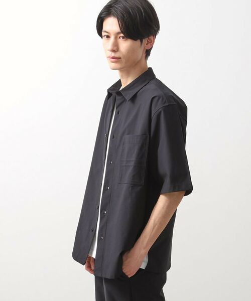 THE SHOP TK / ザ ショップ ティーケー シャツ・ブラウス | パーフェクテックツイル5分袖シャツ【セットアップ可/吸水速乾/UVカット/アンチピリング】 | 詳細10