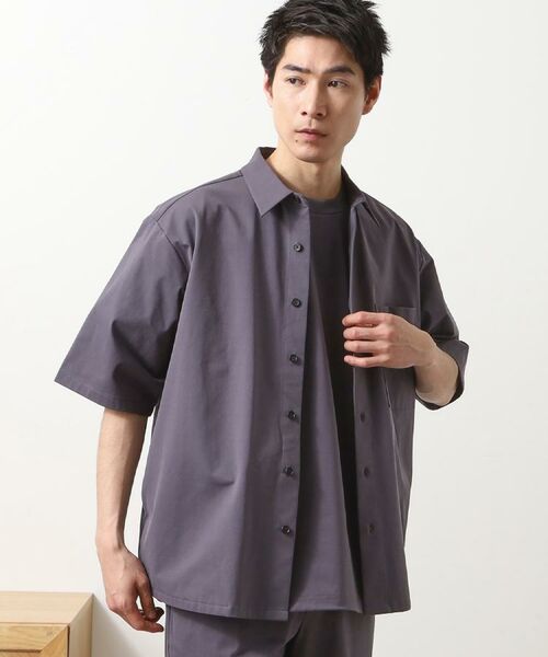 THE SHOP TK / ザ ショップ ティーケー シャツ・ブラウス | パーフェクテックツイル5分袖シャツ【セットアップ可/吸水速乾/UVカット/アンチピリング】 | 詳細4