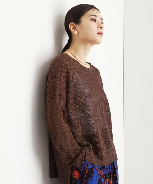 THE SHOP TK / ザ ショップ ティーケー ニット・セーター | ラメメッシュニット | 詳細10
