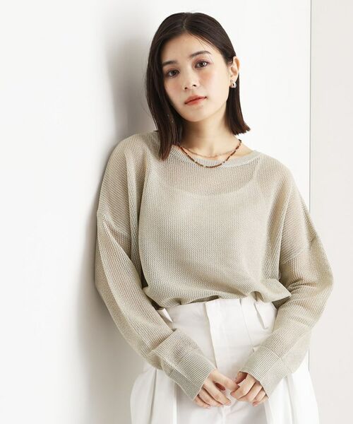 THE SHOP TK / ザ ショップ ティーケー ニット・セーター | ラメメッシュニット | 詳細2