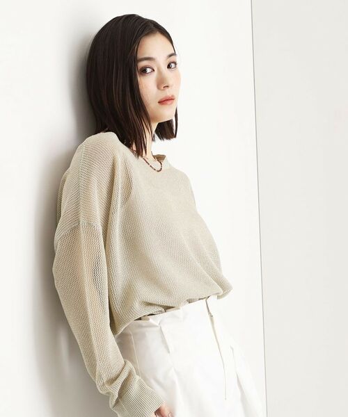 THE SHOP TK / ザ ショップ ティーケー ニット・セーター | ラメメッシュニット | 詳細3