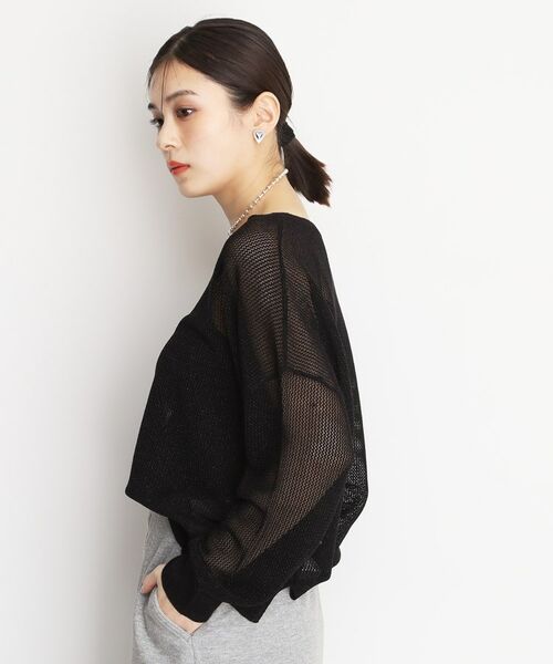 THE SHOP TK / ザ ショップ ティーケー ニット・セーター | ラメメッシュニット | 詳細6