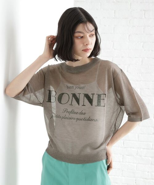 THE SHOP TK / ザ ショップ ティーケー カットソー | 光沢シアーロゴプルオーバー【洗える】 | 詳細10