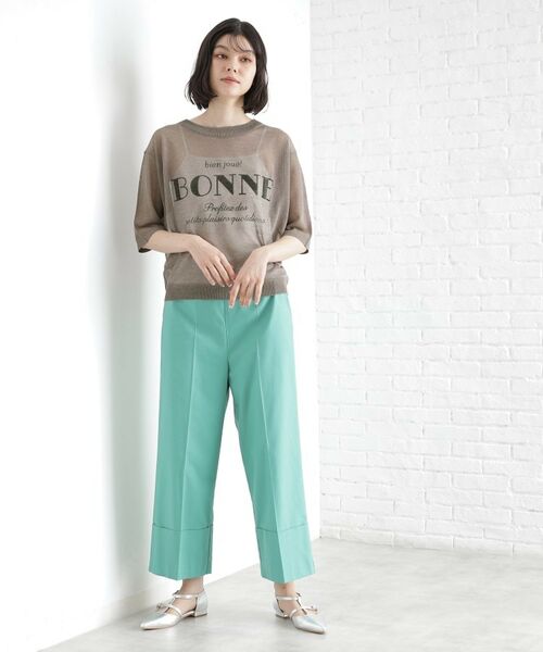 THE SHOP TK / ザ ショップ ティーケー カットソー | 光沢シアーロゴプルオーバー【洗える】 | 詳細11