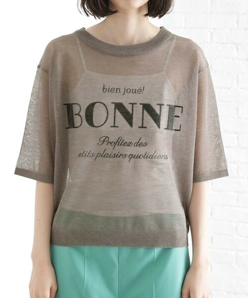 THE SHOP TK / ザ ショップ ティーケー カットソー | 光沢シアーロゴプルオーバー【洗える】 | 詳細13