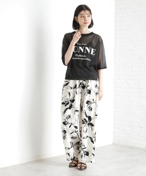 THE SHOP TK / ザ ショップ ティーケー カットソー | 光沢シアーロゴプルオーバー【洗える】 | 詳細2