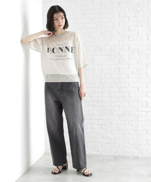 THE SHOP TK / ザ ショップ ティーケー カットソー | 光沢シアーロゴプルオーバー【洗える】 | 詳細7