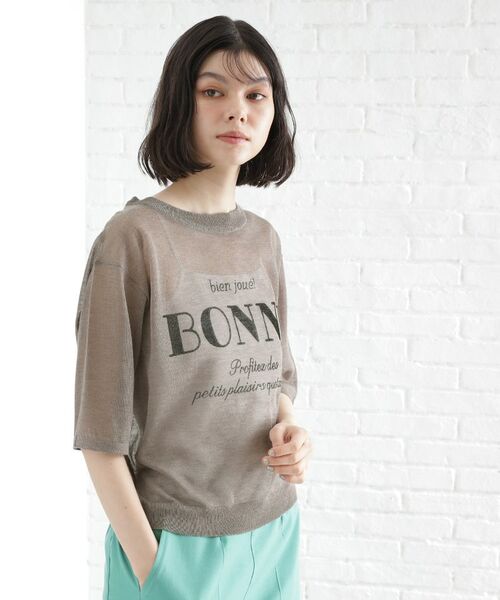 THE SHOP TK / ザ ショップ ティーケー カットソー | 光沢シアーロゴプルオーバー【洗える】 | 詳細9