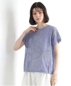 THE SHOP TK / ザ ショップ ティーケー ニット・セーター | コード刺繍シアーニット【洗える】