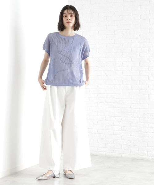 THE SHOP TK / ザ ショップ ティーケー ニット・セーター | コード刺繍シアーニット【洗える】 | 詳細10