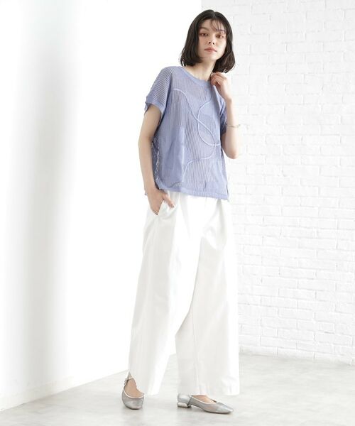 THE SHOP TK / ザ ショップ ティーケー ニット・セーター | コード刺繍シアーニット【洗える】 | 詳細11