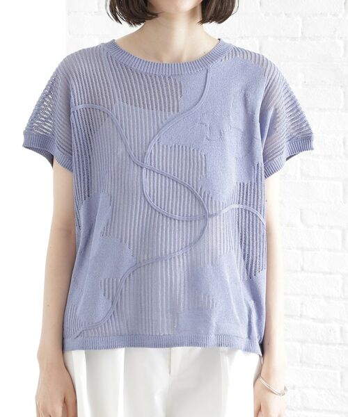 THE SHOP TK / ザ ショップ ティーケー ニット・セーター | コード刺繍シアーニット【洗える】 | 詳細13