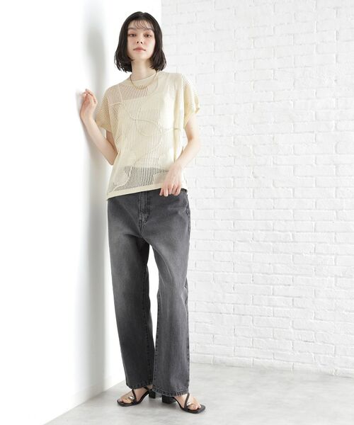 THE SHOP TK / ザ ショップ ティーケー ニット・セーター | コード刺繍シアーニット【洗える】 | 詳細3