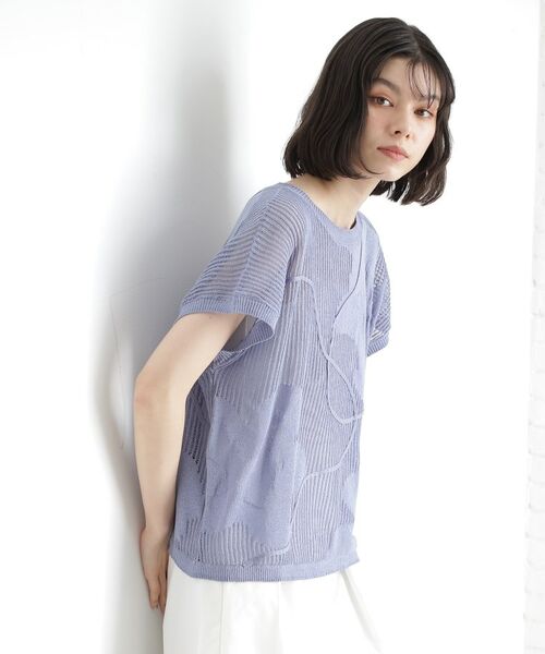 THE SHOP TK / ザ ショップ ティーケー ニット・セーター | コード刺繍シアーニット【洗える】 | 詳細9