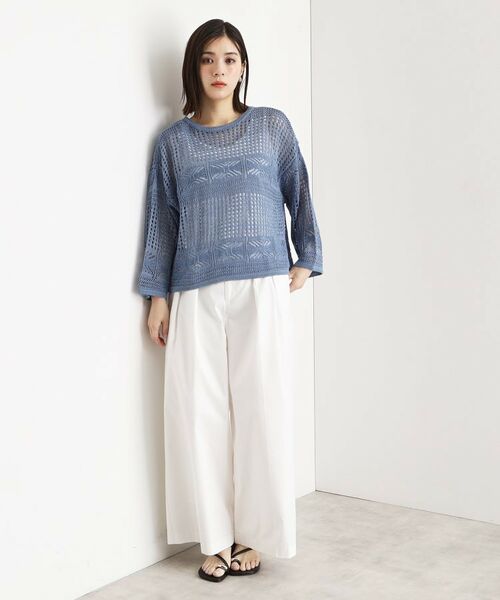 THE SHOP TK / ザ ショップ ティーケー その他トップス | 【前後2WAY】タンク付透かし柄ニット/洗える | 詳細19