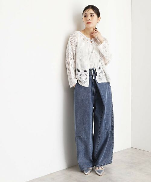 THE SHOP TK / ザ ショップ ティーケー その他トップス | 【前後2WAY】タンク付透かし柄ニット/洗える | 詳細4