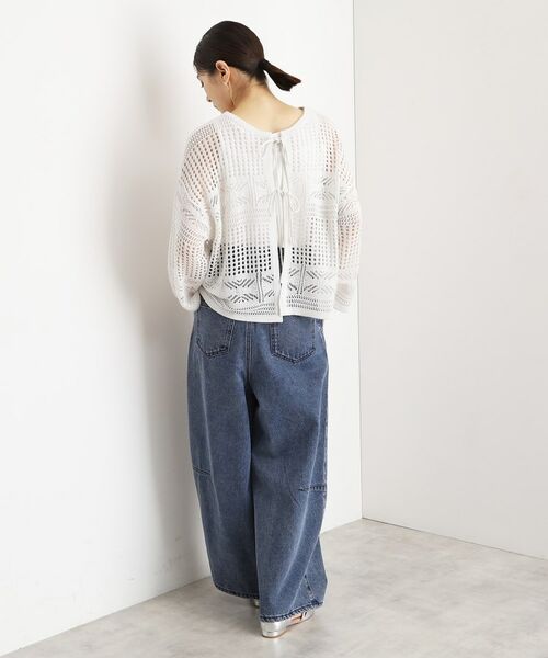 THE SHOP TK / ザ ショップ ティーケー その他トップス | 【前後2WAY】タンク付透かし柄ニット/洗える | 詳細6