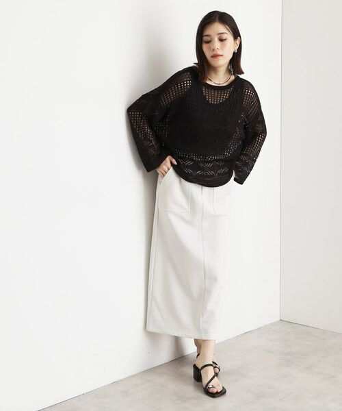 THE SHOP TK / ザ ショップ ティーケー その他トップス | 【前後2WAY】タンク付透かし柄ニット/洗える | 詳細9