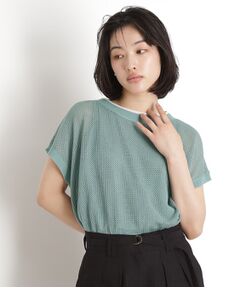 THE SHOP TK / ザ ショップ ティーケー その他トップス | フレンチスリーブメッシュニットタンクセット【洗える】