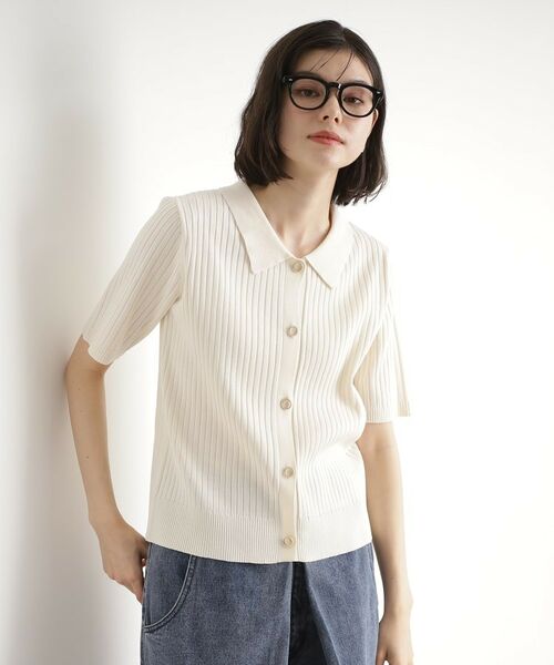 THE SHOP TK / ザ ショップ ティーケー ニット・セーター | リブニットポロシャツ【洗濯機OK】 | 詳細1