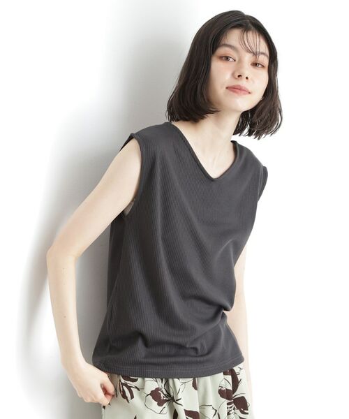 THE SHOP TK / ザ ショップ ティーケー キャミソール・チューブトップ | 前後2WAYワイドリブタンク【洗濯機OK】 | 詳細11