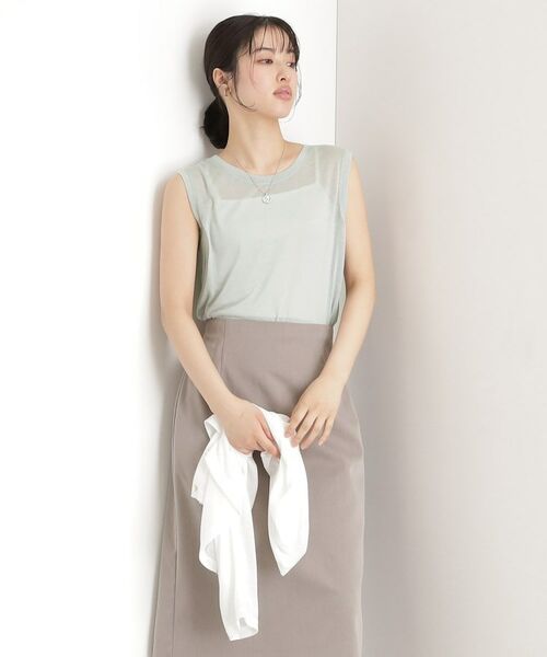 THE SHOP TK / ザ ショップ ティーケー その他トップス | シアーカーデ＆タンクトップ【セットアイテム/洗える】 | 詳細4