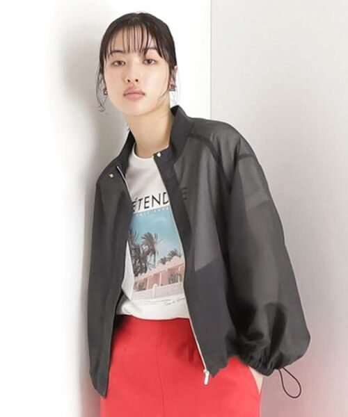 THE SHOP TK / ザ ショップ ティーケー レザーブルゾン・ジャケット | シアースタンドカラーブルゾン【洗える】 | 詳細2