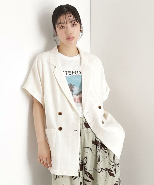 THE SHOP TK / ザ ショップ ティーケー テーラードジャケット | リネン混半袖テーラージャケット【洗える/セットアップ可】 | 詳細11