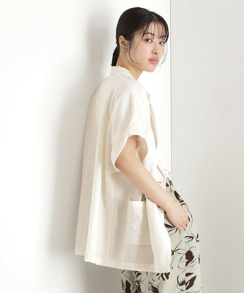 THE SHOP TK / ザ ショップ ティーケー テーラードジャケット | リネン混半袖テーラージャケット【洗える/セットアップ可】 | 詳細12