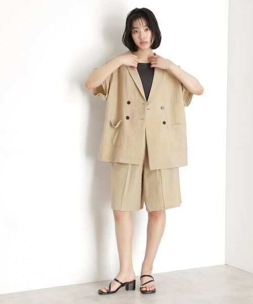 THE SHOP TK / ザ ショップ ティーケー テーラードジャケット | リネン混半袖テーラージャケット【洗える/セットアップ可】 | 詳細14