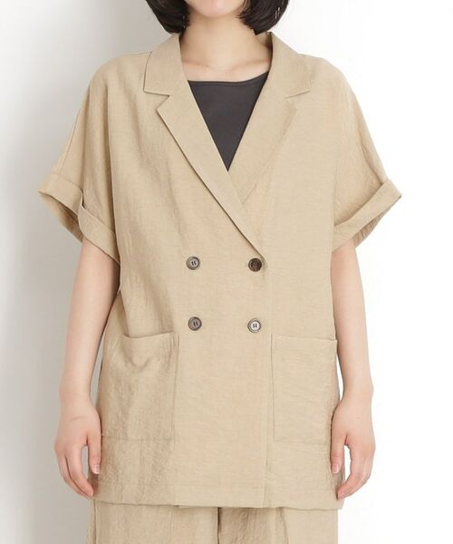 THE SHOP TK / ザ ショップ ティーケー テーラードジャケット | リネン混半袖テーラージャケット【洗える/セットアップ可】 | 詳細18
