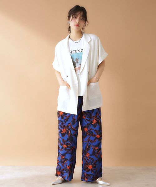 THE SHOP TK / ザ ショップ ティーケー テーラードジャケット | リネン混半袖テーラージャケット【洗える/セットアップ可】 | 詳細4