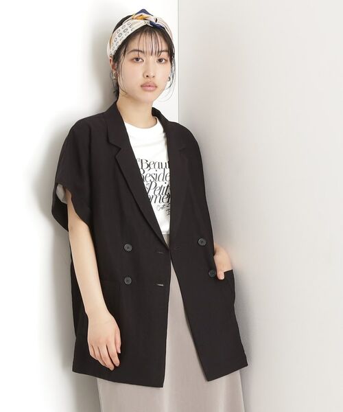 THE SHOP TK / ザ ショップ ティーケー テーラードジャケット | リネン混半袖テーラージャケット【洗える/セットアップ可】 | 詳細8