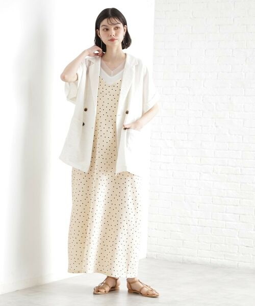 白ドット✭キャミワンピース★年中使えるお洒落デザイン セール】 ドット柄キャミワンピース/洗える （ワンピース）｜THE