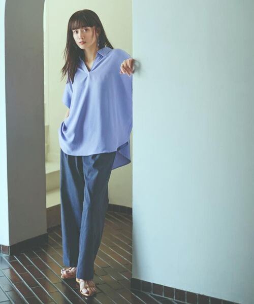 THE SHOP TK / ザ ショップ ティーケー ショート・ハーフ・半端丈パンツ | 【XS-XLサイズ/ラクに穿ける】ハイパーストレッチワイドパンツ/接触冷感/洗える | 詳細1