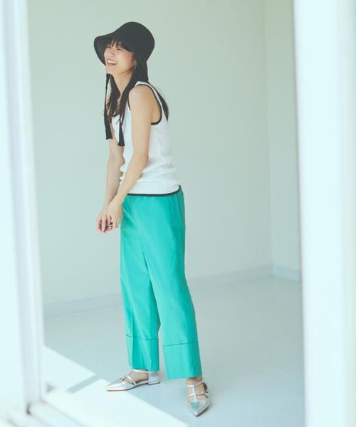 THE SHOP TK / ザ ショップ ティーケー ショート・ハーフ・半端丈パンツ | 麻混ワイドパンツ【洗える】 | 詳細1