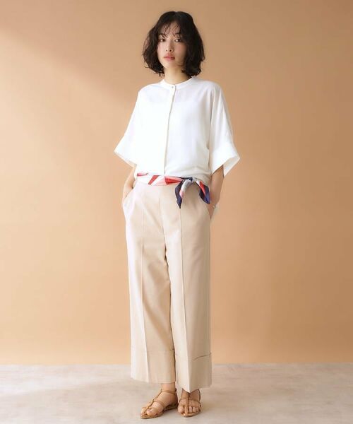 THE SHOP TK / ザ ショップ ティーケー ショート・ハーフ・半端丈パンツ | 麻混ワイドパンツ【洗える】 | 詳細3