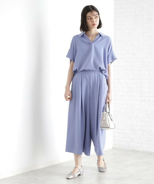 THE SHOP TK / ザ ショップ ティーケー ショート・ハーフ・半端丈パンツ | フレアスカーチョ【防シワ／接触冷感／洗濯機OK/セットアップ可】 | 詳細10