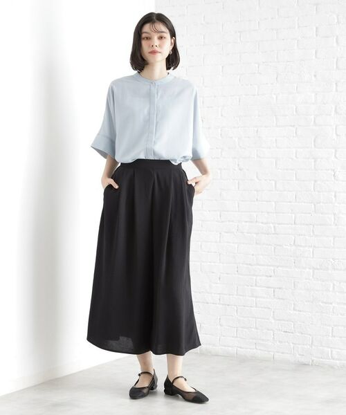 THE SHOP TK / ザ ショップ ティーケー ショート・ハーフ・半端丈パンツ | フレアスカーチョ【防シワ／接触冷感／洗濯機OK/セットアップ可】 | 詳細3